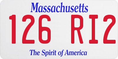 MA license plate 126RI2