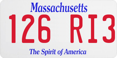 MA license plate 126RI3