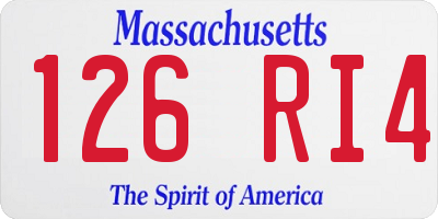 MA license plate 126RI4