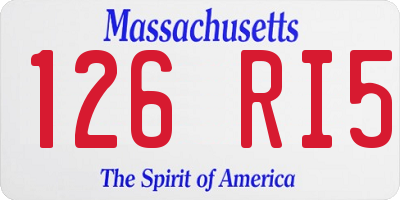 MA license plate 126RI5