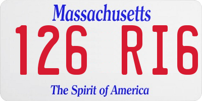 MA license plate 126RI6