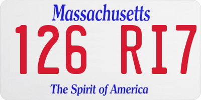MA license plate 126RI7