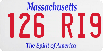 MA license plate 126RI9