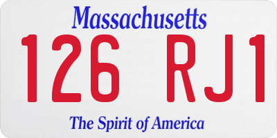 MA license plate 126RJ1