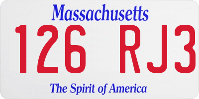 MA license plate 126RJ3