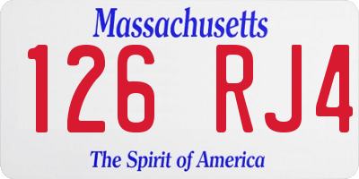 MA license plate 126RJ4