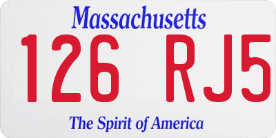 MA license plate 126RJ5