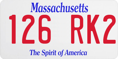 MA license plate 126RK2