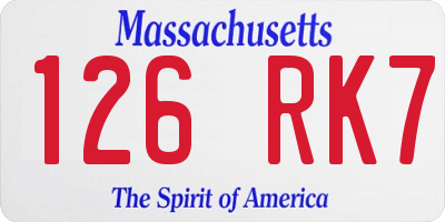 MA license plate 126RK7