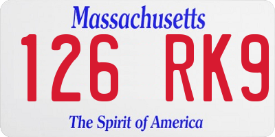 MA license plate 126RK9