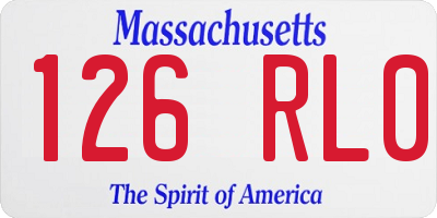 MA license plate 126RL0