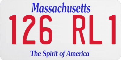 MA license plate 126RL1