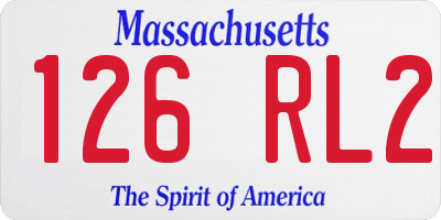 MA license plate 126RL2