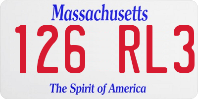 MA license plate 126RL3
