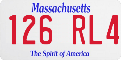 MA license plate 126RL4