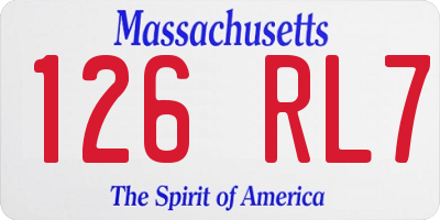MA license plate 126RL7