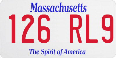 MA license plate 126RL9