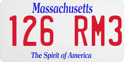 MA license plate 126RM3