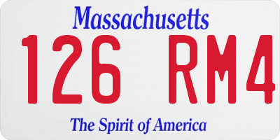 MA license plate 126RM4
