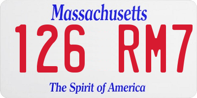 MA license plate 126RM7