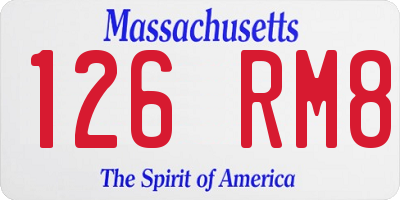 MA license plate 126RM8