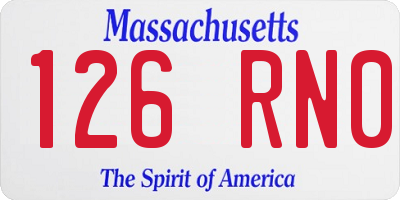 MA license plate 126RN0