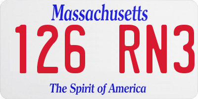 MA license plate 126RN3