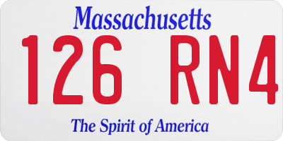 MA license plate 126RN4