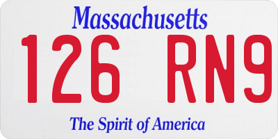 MA license plate 126RN9