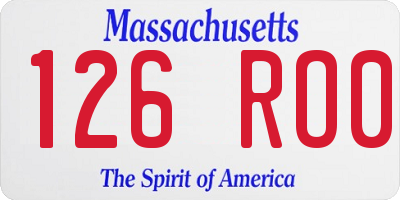 MA license plate 126RO0