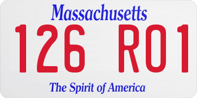 MA license plate 126RO1