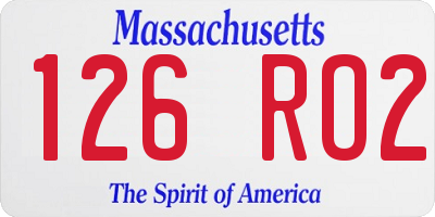MA license plate 126RO2
