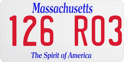 MA license plate 126RO3