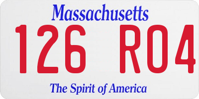 MA license plate 126RO4