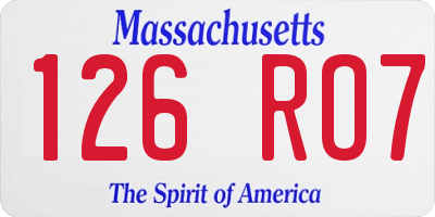 MA license plate 126RO7