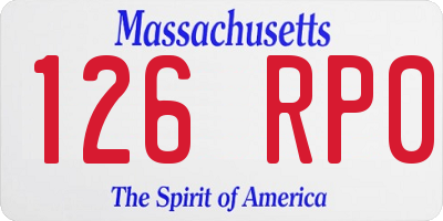 MA license plate 126RP0