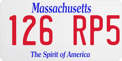 MA license plate 126RP5