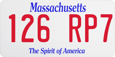 MA license plate 126RP7
