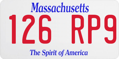 MA license plate 126RP9