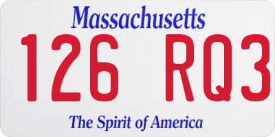 MA license plate 126RQ3
