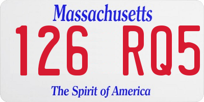 MA license plate 126RQ5