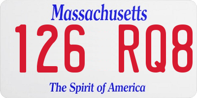 MA license plate 126RQ8