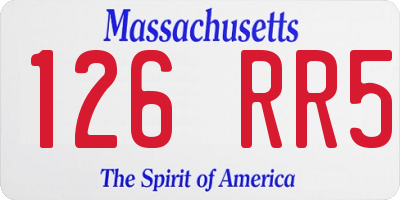 MA license plate 126RR5