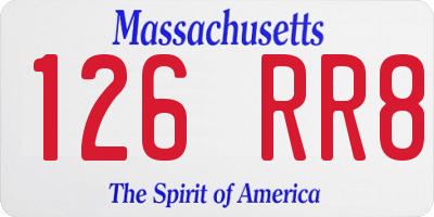 MA license plate 126RR8