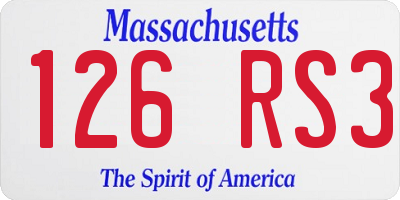 MA license plate 126RS3
