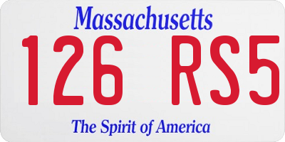 MA license plate 126RS5