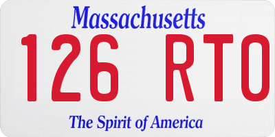 MA license plate 126RT0