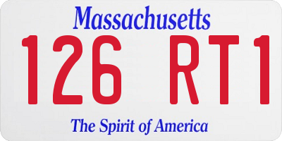 MA license plate 126RT1