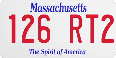 MA license plate 126RT2