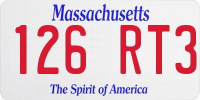 MA license plate 126RT3